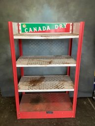Canada Dry Metal Shelving Unit On Wheels