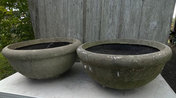 Pair Of Resin Stone Planters