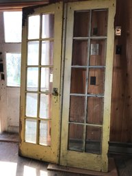 (1 Of 2) Pair Antique French Doors - From Old House On Bell Island Being Torn Down In The 1970s - NICE PAIR !