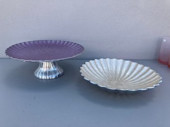 Two Seashell Motif Plates