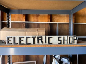 Electric Shop Handmade Wood Painted Sign