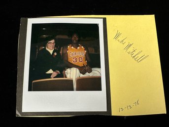 Polaroid With Cavs Player Mike Mitchell And Signature On Paper