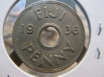 1936  FIJI  ISLAND  ONE PENNY COIN- AU