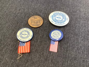 Political Buttons And Coin Lot