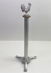 Charming Iron Paper Towel Holder With Rooster Topper