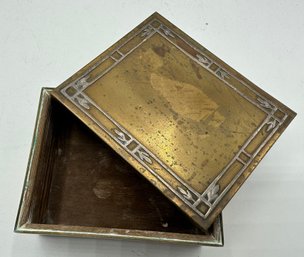 Beautiful Antique Bronze Sterling Silvercrest Cigarette Box ~ Wood Lined ~