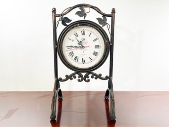 An Adorable Wrought Iron Desk Or Table Clock