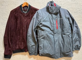 2 Men's Jackets: Columbia Size Medium & Kenneth Cole Size Large