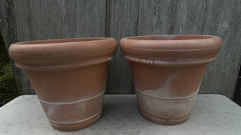 Pair Of Resin Terra Cotta Planters