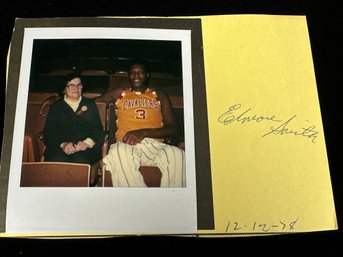 Polaroid With Cavs Player Elmore Smith And Signature On Paper