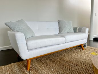 A Modway Engage Linen Sofa - White - 77 Inches - 1/2