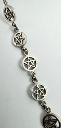 STERLING SILVER PENTAGRAM LINK BRACELET