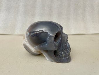 Druzy Agate Skull, 11.5oz