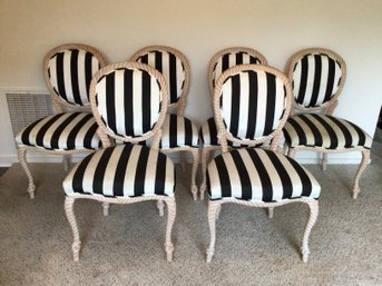 Formal Striped Dining Chairs