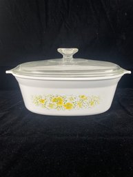 Yellow Floral Casserole Dish