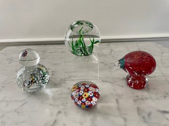 Beautiful Art Glass Paperweights Including Signed Kosta Boda