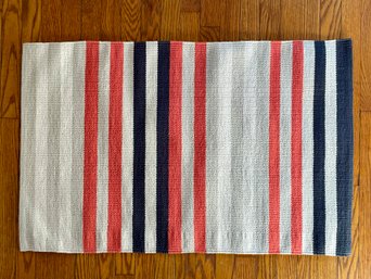 New & Unused! West Elm Colorstep Stripe Cotton Handmade Dhurrie  (2' X 3')