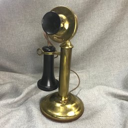 Beautiful Antique Brass Candlestick Phone By Western Electric - Classic 1920s - 1930s - Great Display Piece !