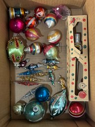 Box Lot Of Vintage Christmas Ornaments