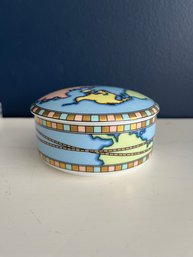 Tiffany & Co Porcelain World Map Trinket Jewelry Box