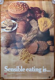 Vintage 1979 Sensible Eating Poster Of Bread From Health & Welfare Company Canada