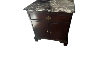 Fancher Furniture Black Marble Bedside Table