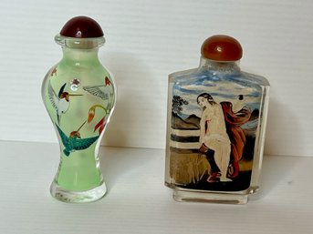 Chinese Reverse Painted On Glass Snuff Bottles (2)