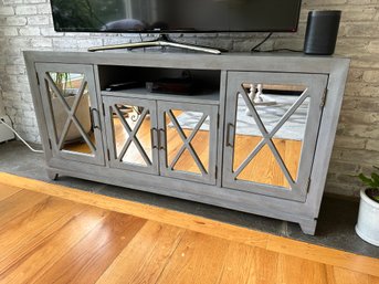 Mirrored Cabinet Door TV Media Center