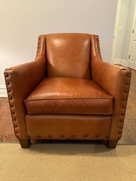 Lillian August Leather Club Chair With Wide Grommet Detail