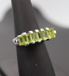 Beautiful Multi Peridot & Sterling Silver Statement Ring