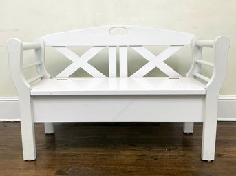 A Painted Pine Bench, With Storage!