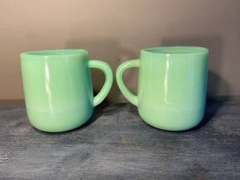 Two Jadeite Mugs