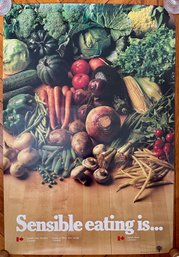 Vintage 1979 Sensible Eating Poster Of Vegetables From Health & Welfare Company Canada