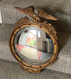 VINTAGE FEDERAL STYLE BULL'S EYE MIRROR WITH EAGLE