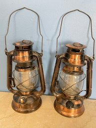 2 Rustic Style Electric Lanterns