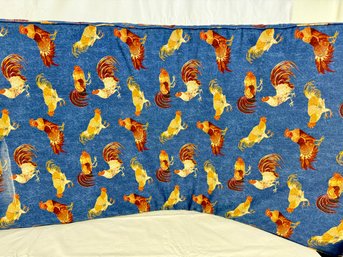 A Bay Window Cushion With Rooster Fabric - 64' X 32' X 4'd.