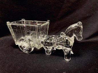 Iconic MCM Glass Donkey W/ Cart Figurine/planter