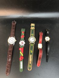 5 Watches Including A Mickey Mouse Watch, Bulova Accutron, Quartz