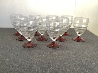 Red Stemmed Drinking Glasses