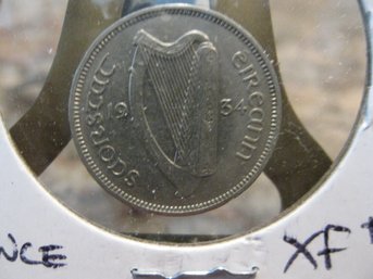 1934  IRELAND  6 PENCE COIN -- XF