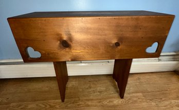 Awesome Pine Faux Drop Leaf Table With Heart Cut Out
