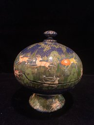 Animal Painted Lidded Bowl