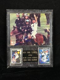 Wade Boggs New York Yankees 8X10 Framed Photo With Jeter And Cone Cards