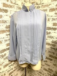 Sophisticated Vintage High Neck Blouse By Chaus Woman - Size 38