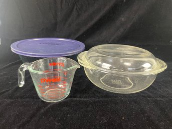 Pyrex Measuring Cup And Mixing Bowls