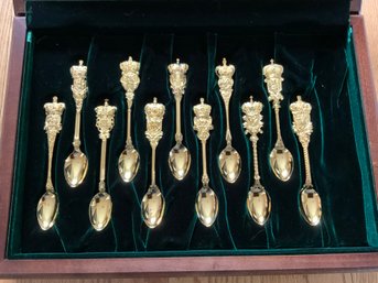House Of Igor Carl Faberge Jeweled Crowns Spoon Collection ~ Sterling Silver ~ Franklin Mint