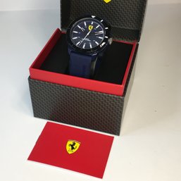 Incredible Brand New FERRARI / Movado Watch - New In Box - Ultra Lightweight - Blue Silicone Strap - WOW !