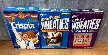 3 Collectors Edition Sports Cereal Boxes