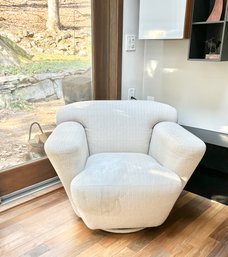 White Swivel Club Chair