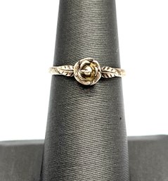 Vintage Sterling Silver Rose Ring, Size 5.75